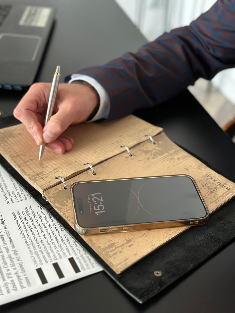 Portrait of portfolio creator – back view